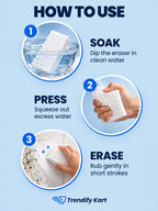 How to use: soak, press, erase